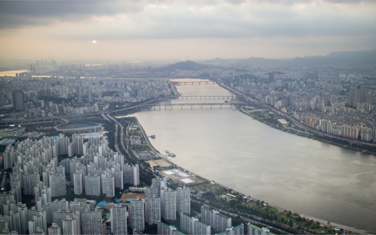 Landscape of apartment housing in Seoul, Korea